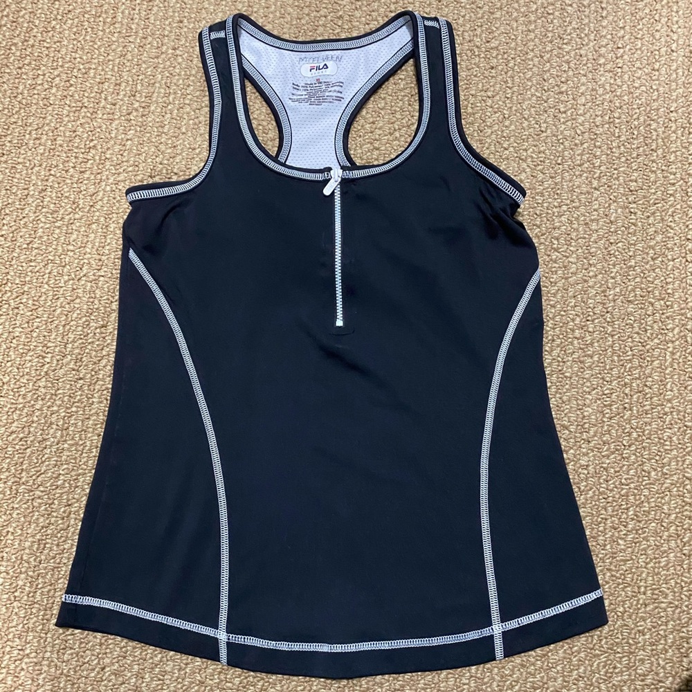 Fila Zipper Razerback Lined Tank Top XS